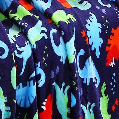 Kate Aurora Ultra Soft and Plush Oversized Dinosaurs Hypoallergenic Throw Blanket