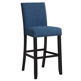 New Classic Furniture Furniture Crispin Solid Wood 29 Barstool - Marine Blue (Set of 2)