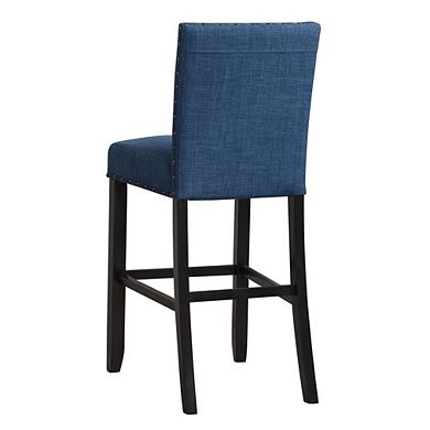 New Classic Furniture Furniture Crispin Solid Wood 29 Barstool - Marine Blue (Set of 2)
