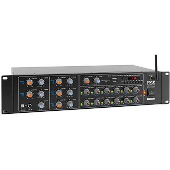 Pyle 12 Channel Audio Karaoke Mixer Amplifier, 6000W, Bluetooth, MP3/USB/SD/AUX, Rack Mount