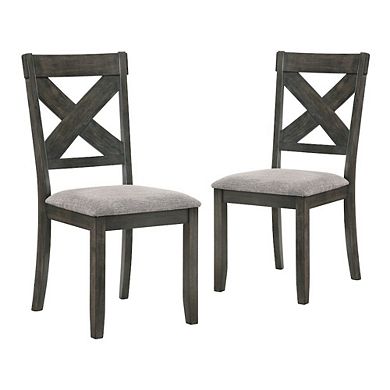 New Classic Furniture Gulliver Wood Side Chair (Set of 2), Rustic Brown