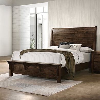 New Classic Furniture Blue Ridge Wood Queen Bed, Rustic Gray