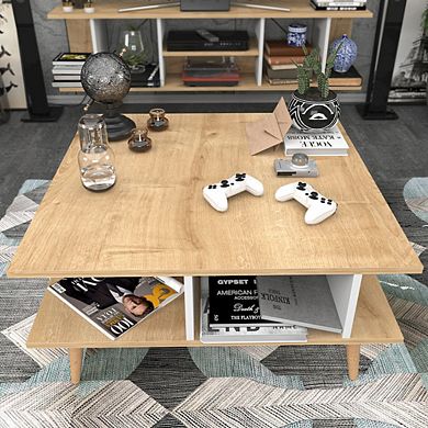 Akya Coffee Table - Sapphire Oak & White