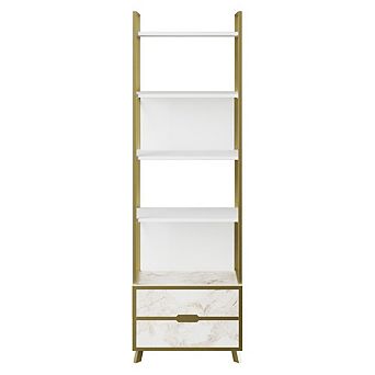 Frida Bookcase - Ephesus Marble & Gold