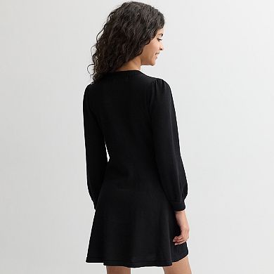 Girls Poppies & Roses Faux Pearl Sweater Dress