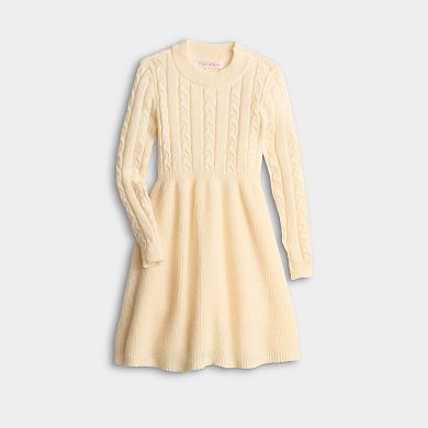 Girls 7-16 Poppies & Roses Cable Sweater Dress