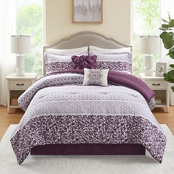 Madison Park Betty Floral 6 pc Comforter Set with Coordinating Throw Pillows