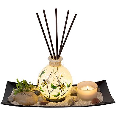 Studio 66 Bee Kind LED Diffuser Garden with Decorative Tray & Candle
