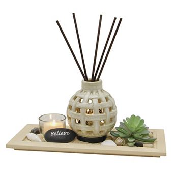 Studio 66 Natura LED Diffuser Garden with Decorative Tray & Succulent