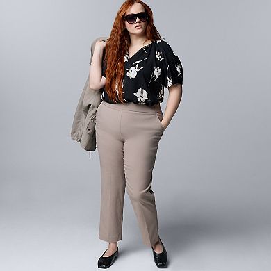 Plus Size Simply Vera Vera Wang Luxe Twill Ankle Pants