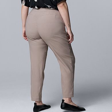 Plus Size Simply Vera Vera Wang Luxe Twill Ankle Pants