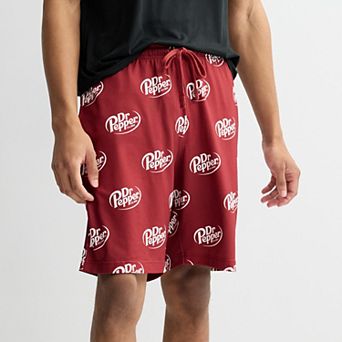 Men's Dr. Pepper Logo Allover Print Pajama Shorts