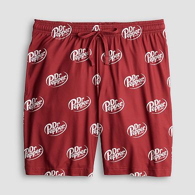 Men's Dr. Pepper Logo Allover Print Pajama Shorts