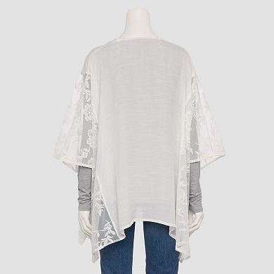 Women's LC Lauren Conrad Gauze & Embroidered Mesh Tie Rauna Topper