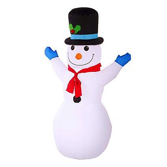 G128 4ft Snowman Christmas Inflatable Decor with LED Lights