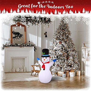 G128 4ft Snowman Christmas Inflatable Decor with LED Lights