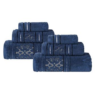 SUPERIOR Sadie Cotton Jacquard Zero Twist 6 pc Towel Set
