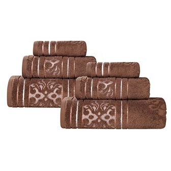 SUPERIOR Sadie Cotton Jacquard Zero Twist 6 pc Towel Set