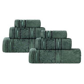 SUPERIOR Sadie Cotton Jacquard Zero Twist 6 pc Towel Set