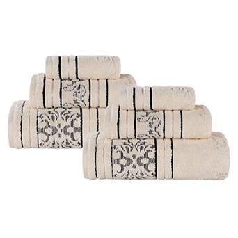SUPERIOR Sadie Cotton Jacquard Zero Twist 6 pc Towel Set