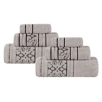 SUPERIOR Sadie Cotton Jacquard Zero Twist 6 pc Towel Set