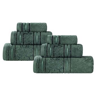 SUPERIOR Sadie Cotton Jacquard Zero Twist 6 pc Towel Set