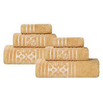 SUPERIOR Sadie Cotton Jacquard Zero Twist 6 pc Towel Set