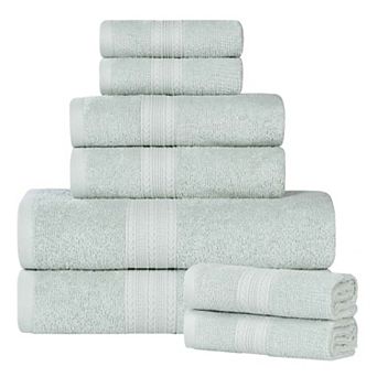 SUPERIOR Cotton Chevron Border 8 pc Towel Set
