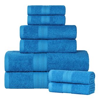 SUPERIOR Cotton Chevron Border 8 pc Towel Set