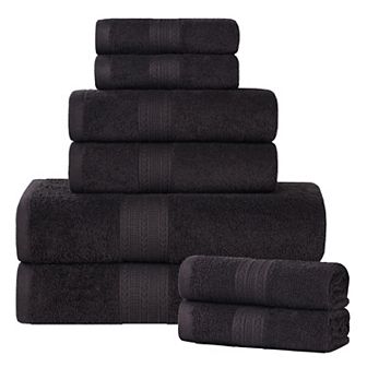 SUPERIOR Cotton Chevron Border 8 pc Towel Set