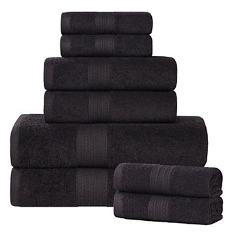 SUPERIOR Cotton Chevron Border 8 pc Towel Set