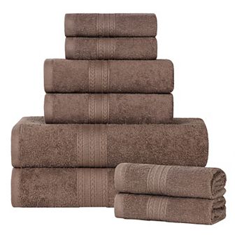 SUPERIOR Cotton Chevron Border 8 pc Towel Set