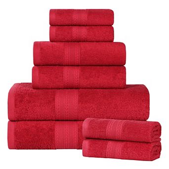 SUPERIOR Cotton Chevron Border 8 pc Towel Set