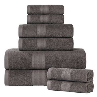 SUPERIOR Cotton Chevron Border 8 pc Towel Set