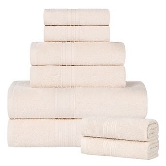SUPERIOR Cotton Chevron Border 8 pc Towel Set