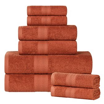SUPERIOR Cotton Chevron Border 8 pc Towel Set
