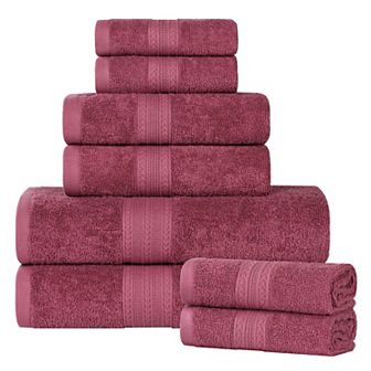 SUPERIOR Cotton Chevron Border 8 pc Towel Set