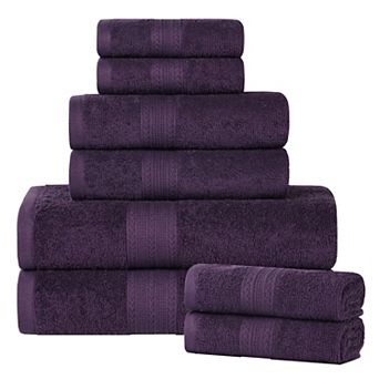 SUPERIOR Cotton Chevron Border 8 pc Towel Set