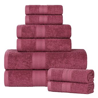 SUPERIOR Cotton Chevron Border 8 pc Towel Set