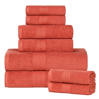 SUPERIOR Cotton Chevron Border 8 pc Towel Set