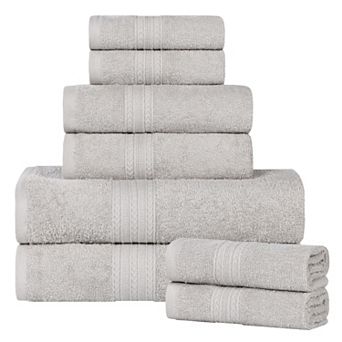 SUPERIOR Cotton Chevron Border 8 pc Towel Set