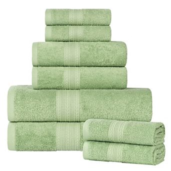 SUPERIOR Cotton Chevron Border 8 pc Towel Set