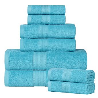 SUPERIOR Cotton Chevron Border 8 pc Towel Set