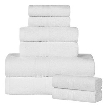 SUPERIOR Cotton Chevron Border 8 pc Towel Set