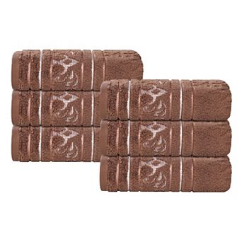 SUPERIOR Sadie Cotton Jacquard Zero Twist 6 pc Hand Towel Set