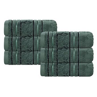 SUPERIOR Sadie Cotton Jacquard Zero Twist 6 pc Hand Towel Set