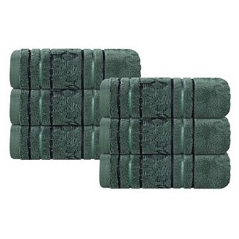 SUPERIOR Sadie Cotton Jacquard Zero Twist 6 pc Hand Towel Set