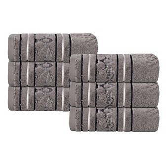 SUPERIOR Sadie Cotton Jacquard Zero Twist 6 pc Hand Towel Set