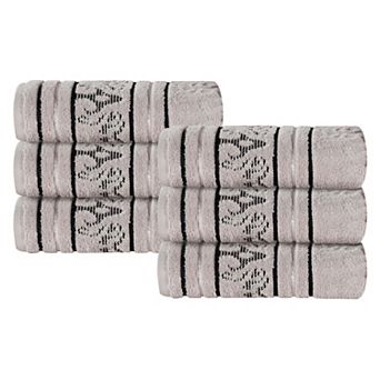 SUPERIOR Sadie Cotton Jacquard Zero Twist 6 pc Hand Towel Set