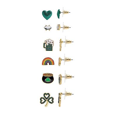 Gold Tone St. Patrick's Day 6-pk. Post Earrings Set